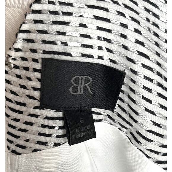 BANANA REPUBLIC BR Sleeveless Party Dress Textured Silver Black‎ Fit Flare Sz 6 - Picture 6 of 9